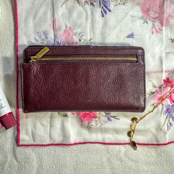 Fossil Liza Leather Wallet Women’s Brown Bifold Y2K 2000s - Picture 2 of 9